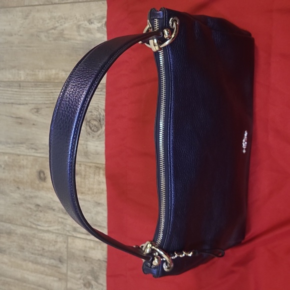 Coach Mia Shoulder Bag Pebble Leather In Navy Blue (Larger Version) - Picture 4 of 10